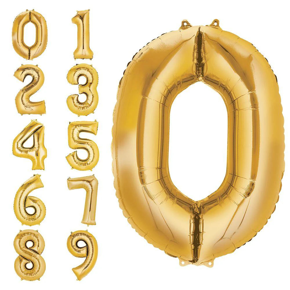 GOLD NUMBER BALLOONS