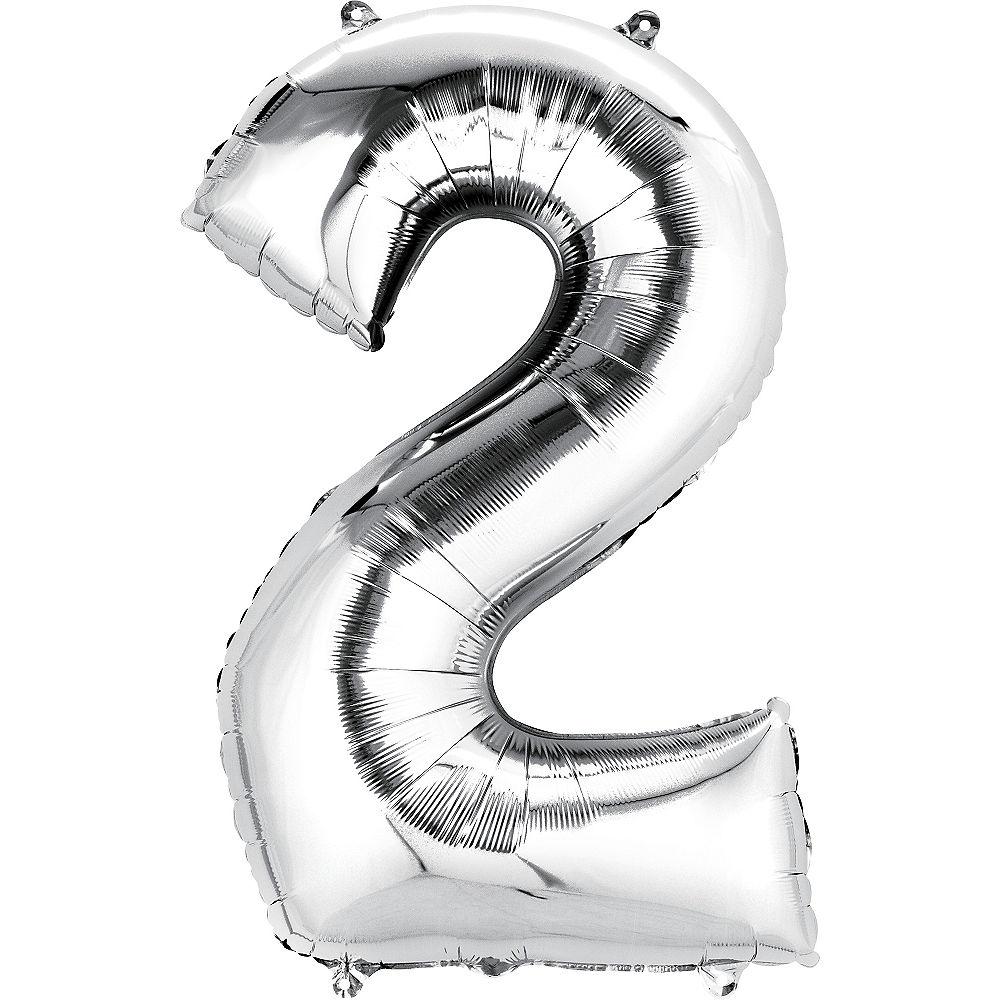 SILVER NUMBER BALLOONS