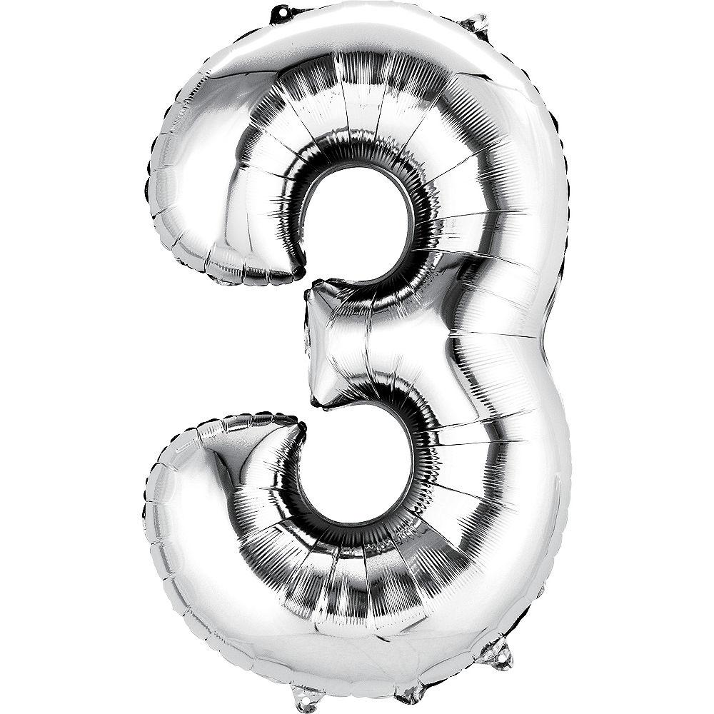 SILVER NUMBER BALLOONS