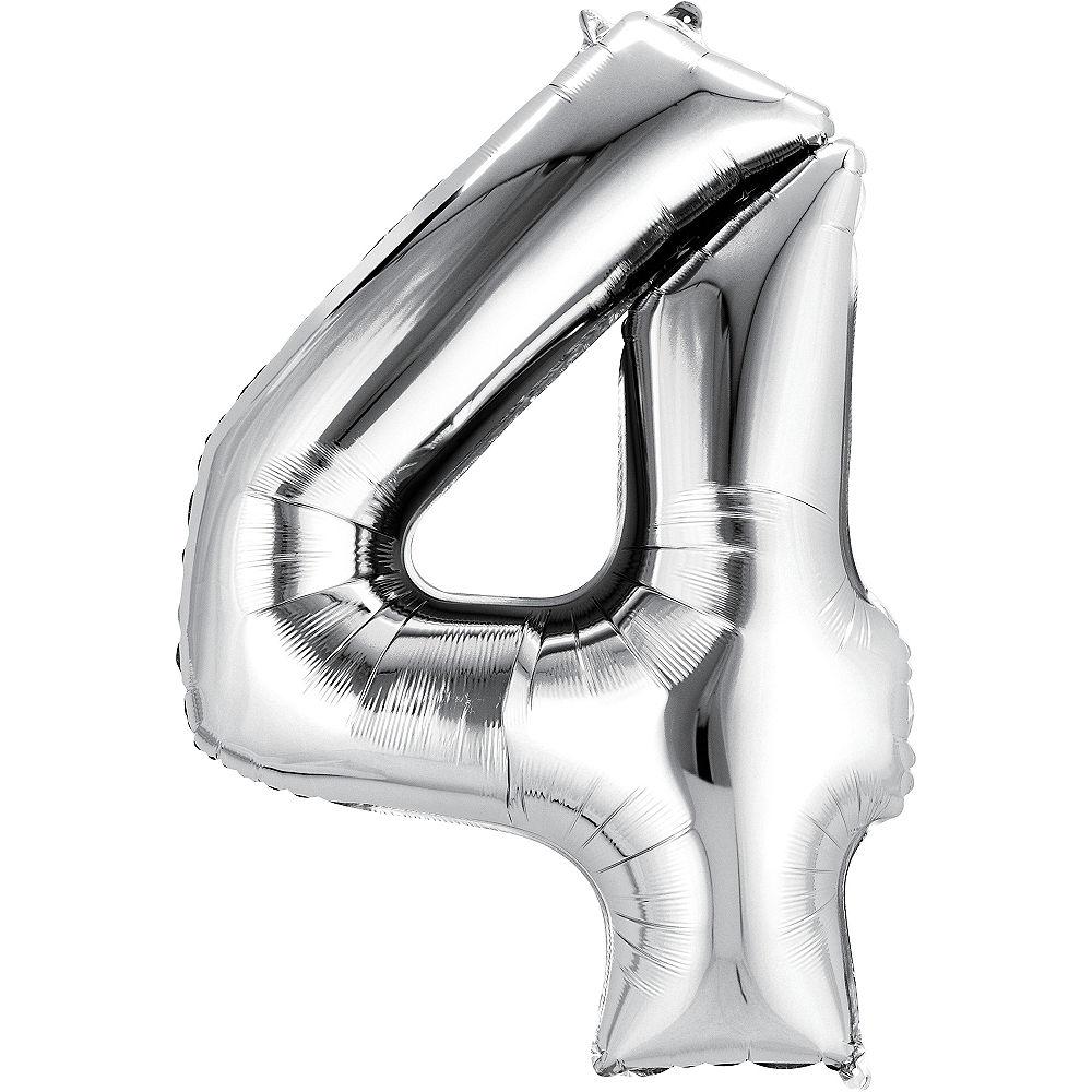 SILVER NUMBER BALLOONS