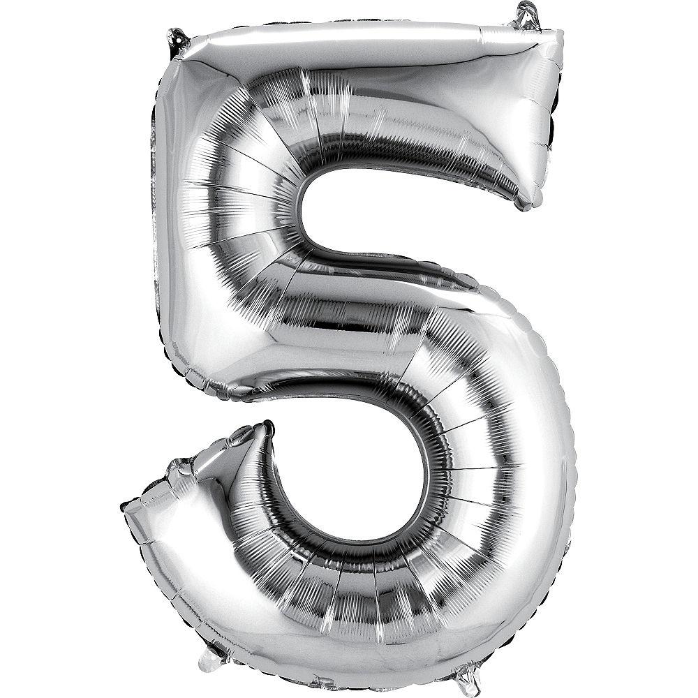 SILVER NUMBER BALLOONS