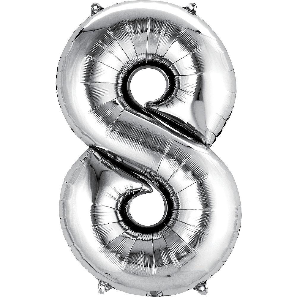SILVER NUMBER BALLOONS