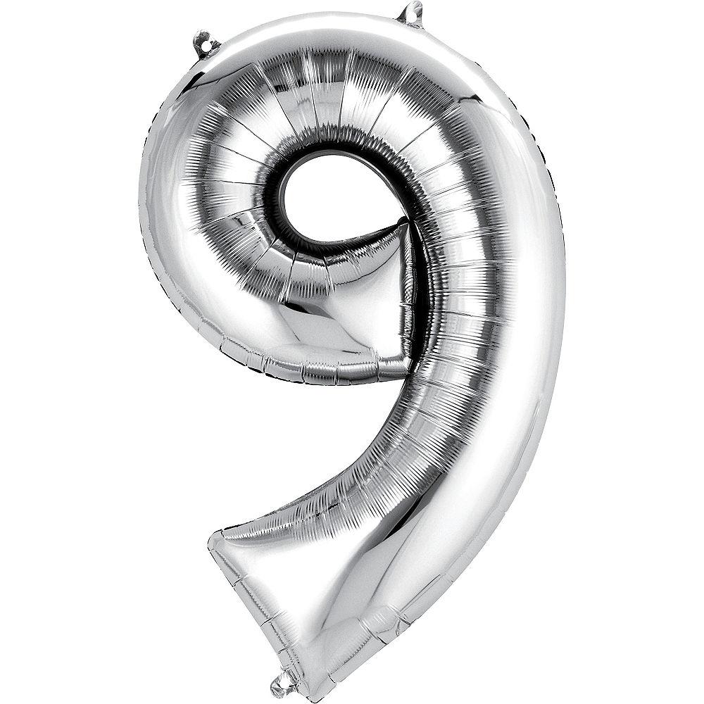 SILVER NUMBER BALLOONS