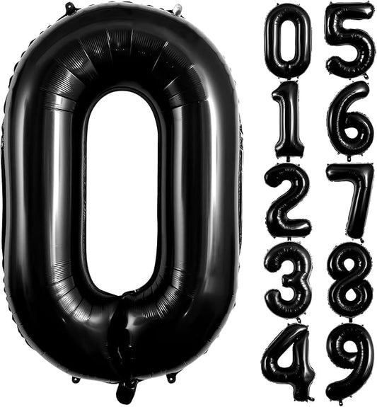 BLACK NUMBER BALLOONS